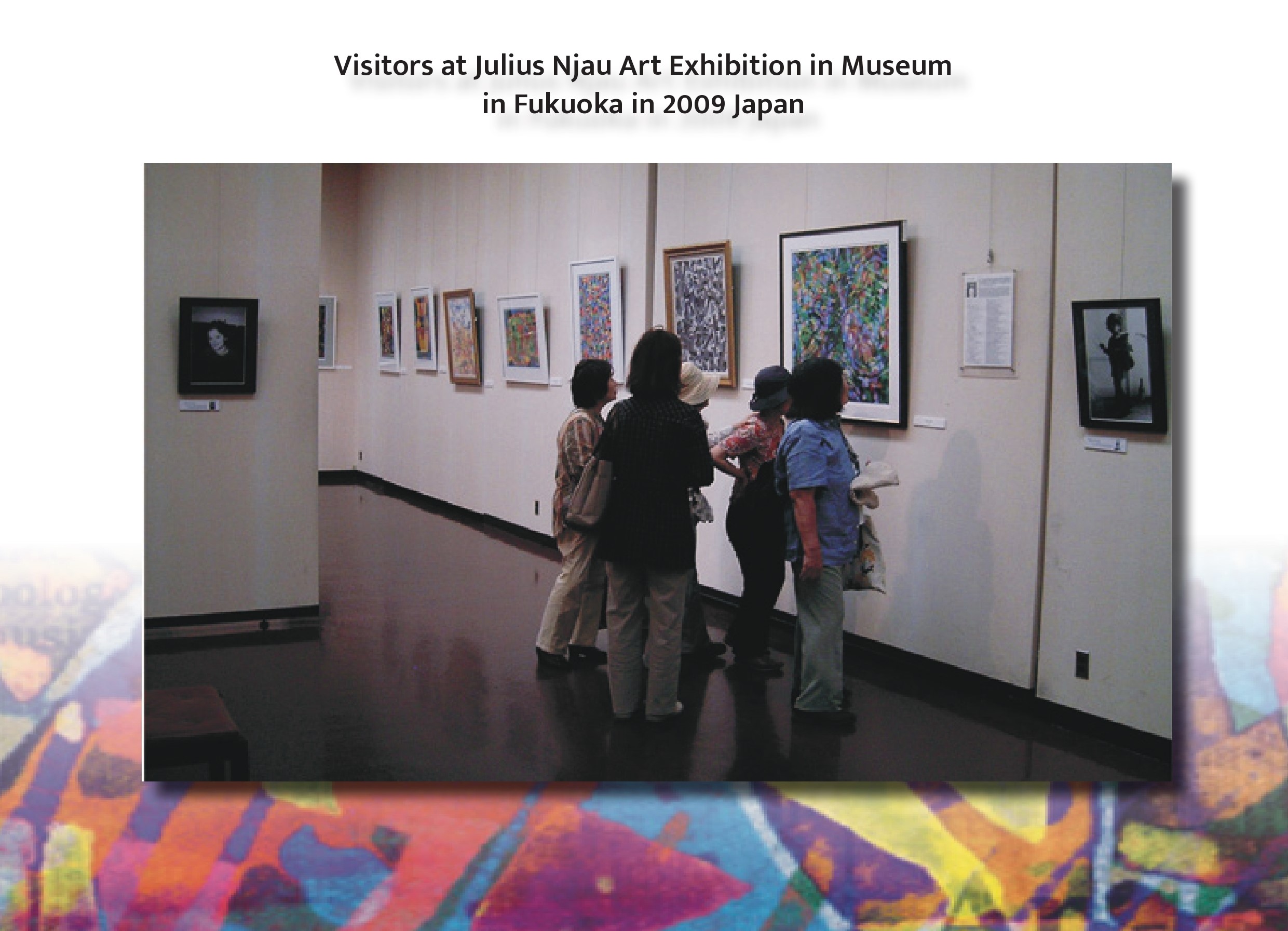 Visitors at Julius Njau Art Exhibition in Museum in Fukuoka in 2009 Japan